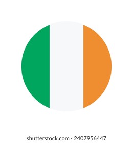Ireland flag. Button flag icon. Standard color. Circle icon flag. Computer illustration. Digital illustration. Vector illustration.