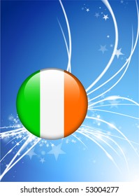 Botão da bandeira da Irlanda na ilustração original do fundo da luz moderna abstrata