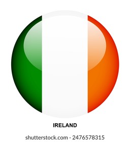 IRELAND flag button on white background