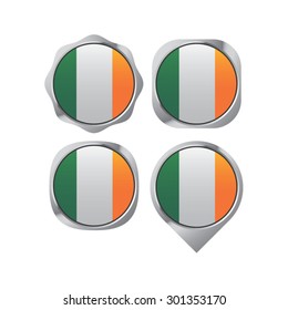 Ireland flag button vector drawing