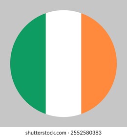 Bandeira da Irlanda, quadro circular, ícone redondo