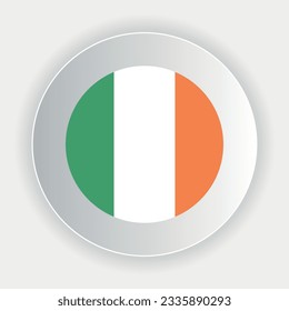 Irland Flagge in Kreisform. offizielle Farben und Proportionen korrekt. Vektorgrafik. eps10.