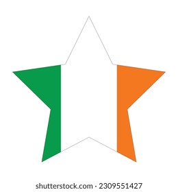 Ireland flag in design star shape 