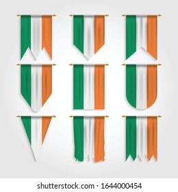 Ireland Flag with different shapes, Flag of Ireland In Various Shapes