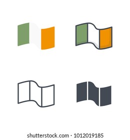 Ireland flag flat line icon