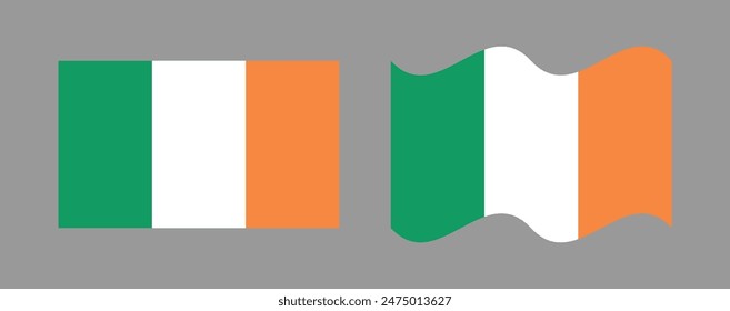 bandera de irlanda flanco ondeando concepto Ilustración vectorial