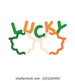 Ireland flag glasses with good luck message for Saint Patrick's Day