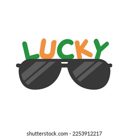 Ireland flag glasses with good luck message for Saint Patrick's Day