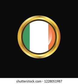 Ireland flag Golden button
