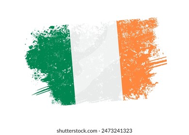 Ireland flag with grunge effect - vector illustration	