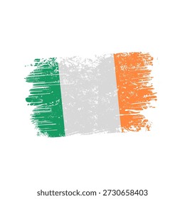  Irland-Flagge mit Grunge-Effekt - Vektorgrafik