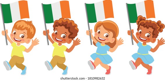 Ireland flag in hand set