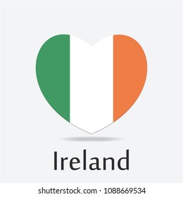Ireland Flag in Heart Shape