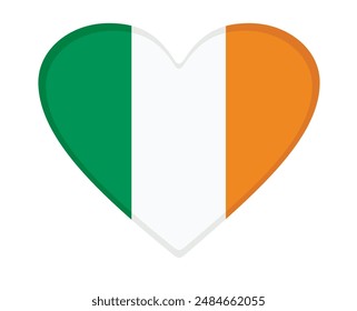 Ireland flag heart shaped. vector