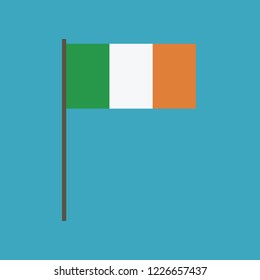 Ireland flag icon in flat design. Independence day or National day holiday concept.