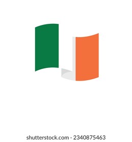 Ireland flag icon flat vector. Irish republic flag. National ireland flag isolated