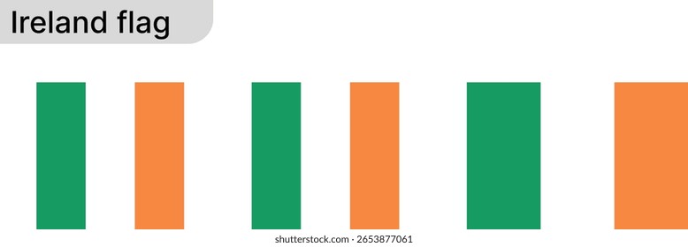 Ireland Flag Icon Set – Rectangular, Square, and Circular Symbols on Gray Background