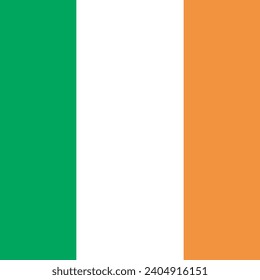 Ireland flag. Flag icon. Standard color. A square flag. Square icon. Computer illustration. Digital illustration. Vector illustration.