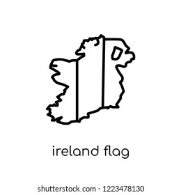 Ireland flag icon. Trendy modern flat linear vector Ireland flag icon on white background from thin line Country Flags collection, editable outline stroke vector illustration