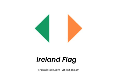 Ireland flag icon with vertical green, white, and orange stripes in flat vector style.