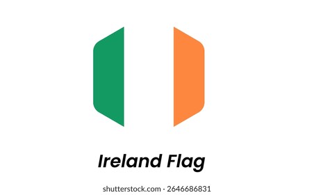Ireland flag icon with vertical green, white, and orange stripes in flat vector style.