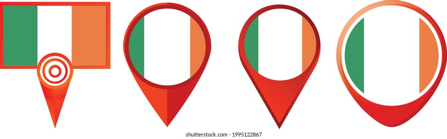 Icono de la bandera de Irlanda. conjunto de iconos web . colección de iconos. Ilustración vectorial simple.