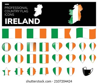 Ireland Flag Icons Vector
Professional Country flag icons