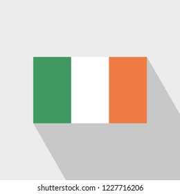 Ireland flag Long Shadow design vector