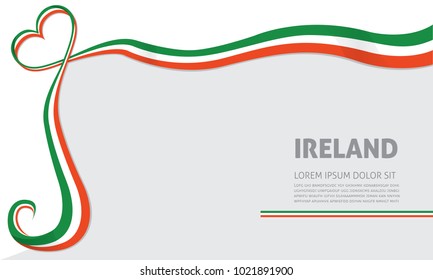 ireland flag and love ribbon