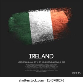 Bandera de Irlanda hecha con un vector de pincel de brillo