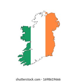ireland flag map design vector illustration