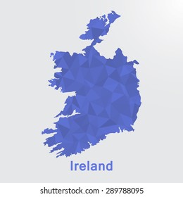 Ireland flag map in geometric polygonal style.Abstract tessellation,background. Vector illustration EPS10