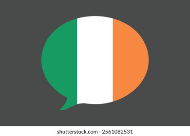 Ireland flag with massage sign, Ireland flag vector graphic, Ireland country flag is a symbol of freedom, National Ireland flag, vector illustration
