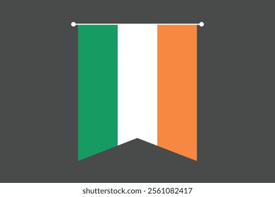 Ireland flag, The flag of Ireland, Flag of Ireland national country symbol illustration Vector, Rectangle Ireland flag illustration, Flat vector illustration
