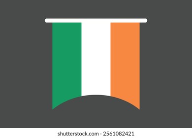 Ireland flag, The flag of Ireland, Flag of Ireland national country symbol illustration Vector, Rectangle Ireland flag illustration, Flat vector illustration
