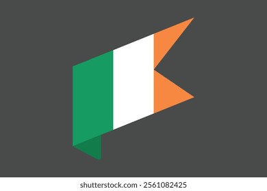 Ireland flag, The flag of Ireland, Flag of Ireland national country symbol illustration Vector, Rectangle Ireland flag illustration, Flat vector illustration
