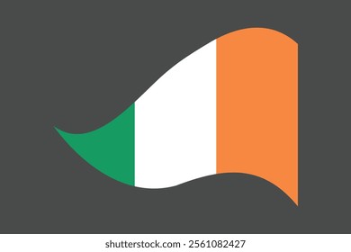 Ireland flag, The flag of Ireland, Flag of Ireland national country symbol illustration Vector, Rectangle Ireland flag illustration, Flat vector illustration
