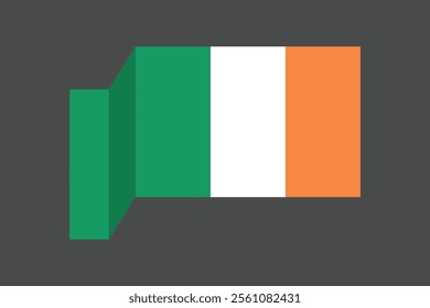 Ireland flag, The flag of Ireland, Flag of Ireland national country symbol illustration Vector, Rectangle Ireland flag illustration, Flat vector illustration
