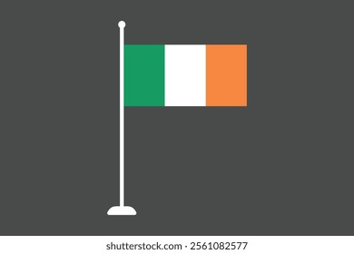 Ireland flag, The flag of Ireland, Flag of Ireland national country symbol illustration Vector, Rectangle Ireland flag illustration, Flat vector illustration
