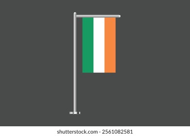 Ireland flag, The flag of Ireland, Flag of Ireland national country symbol illustration Vector, Rectangle Ireland flag illustration, Flat vector illustration
