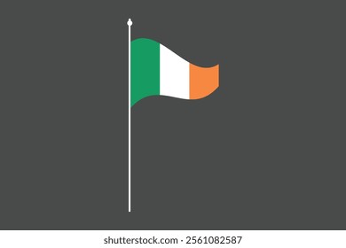 Ireland flag, The flag of Ireland, Flag of Ireland national country symbol illustration Vector, Rectangle Ireland flag illustration, Flat vector illustration
