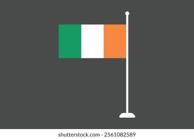 Ireland flag, The flag of Ireland, Flag of Ireland national country symbol illustration Vector, Rectangle Ireland flag illustration, Flat vector illustration
