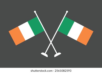 Ireland flag, The flag of Ireland, Flag of Ireland national country symbol illustration Vector, Rectangle Ireland flag illustration, Flat vector illustration
