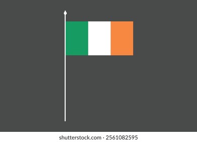 Ireland flag, The flag of Ireland, Flag of Ireland national country symbol illustration Vector, Rectangle Ireland flag illustration, Flat vector illustration
