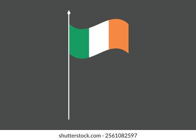 Ireland flag, The flag of Ireland, Flag of Ireland national country symbol illustration Vector, Rectangle Ireland flag illustration, Flat vector illustration
