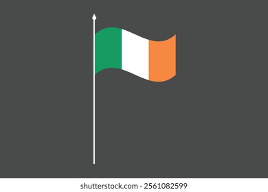 Ireland flag, The flag of Ireland, Flag of Ireland national country symbol illustration Vector, Rectangle Ireland flag illustration, Flat vector illustration
