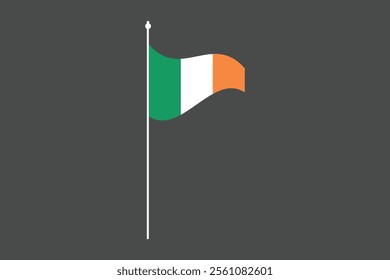 Ireland flag, The flag of Ireland, Flag of Ireland national country symbol illustration Vector, Rectangle Ireland flag illustration, Flat vector illustration
