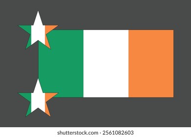 Ireland flag, The flag of Ireland, Flag of Ireland national country symbol illustration Vector, Rectangle Ireland flag illustration, Flat vector illustration
