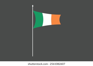 Ireland flag, The flag of Ireland, Flag of Ireland national country symbol illustration Vector, Rectangle Ireland flag illustration, Flat vector illustration
