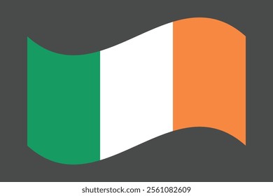 Ireland flag, The flag of Ireland, Flag of Ireland national country symbol illustration Vector, Rectangle Ireland flag illustration, Flat vector illustration
